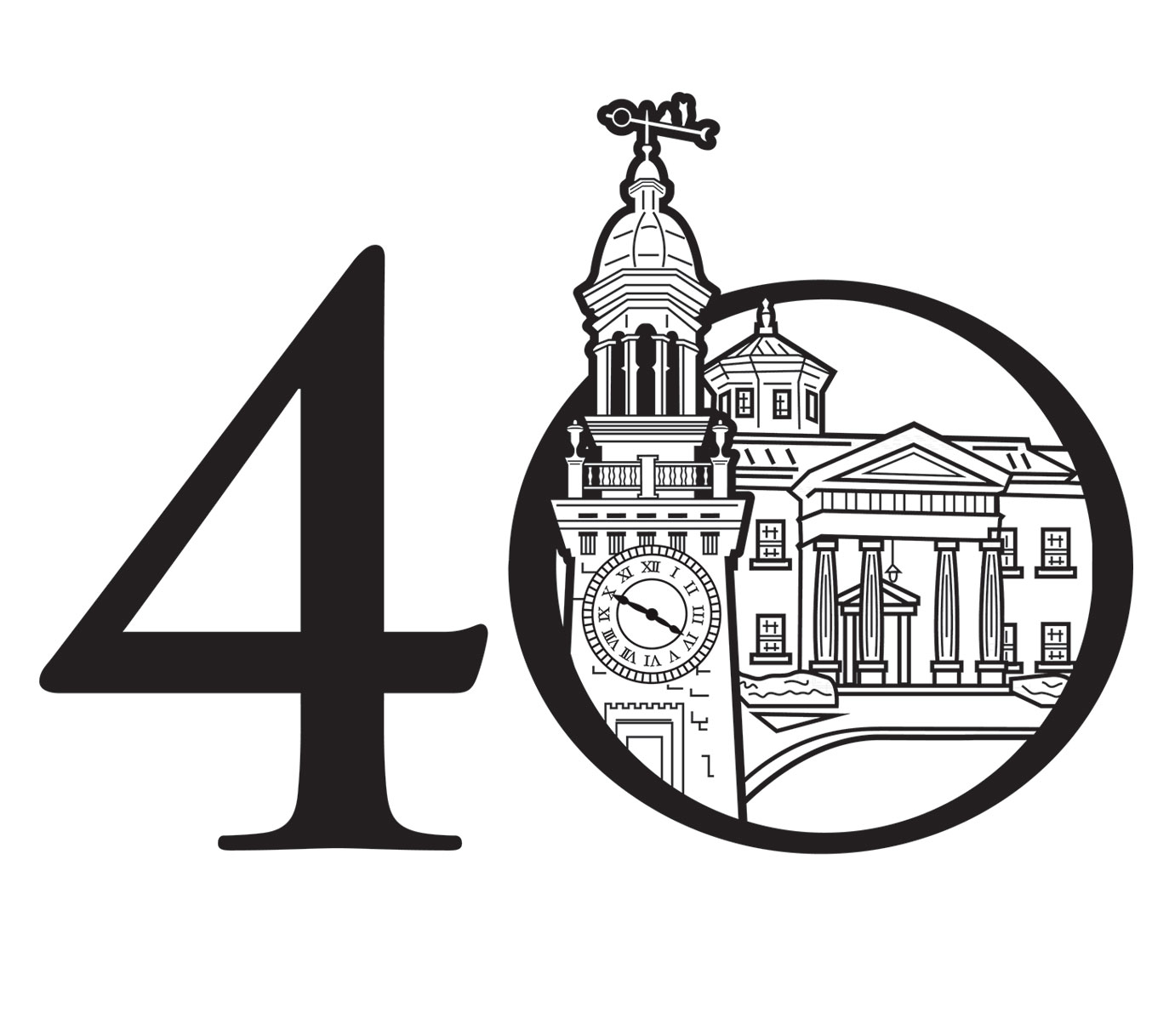 Logo for the National Watch & Clock Museum's 40th Anniversary