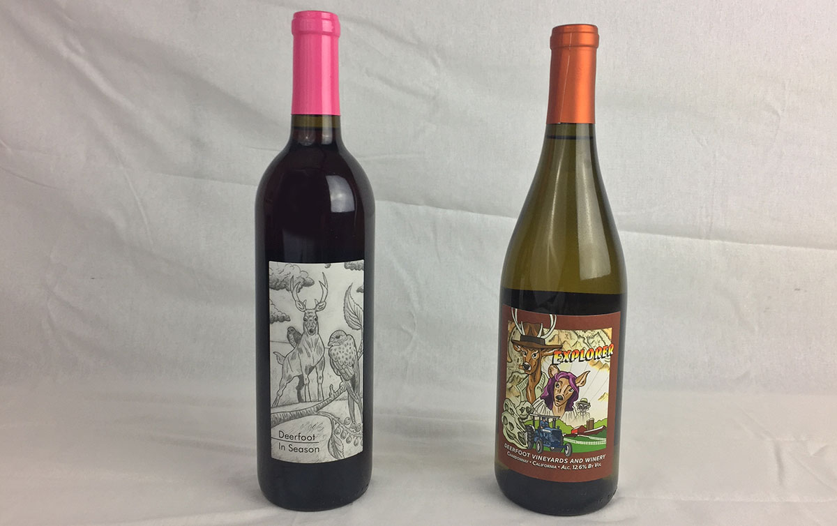 two wine bottles
