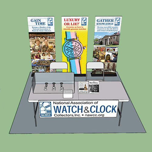 Google SketchUp rendering of the NAWCC's booth at the 2016 National Pawn Prokers Association's convention in Las Vegas