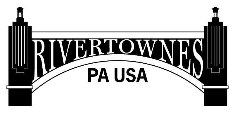 Logo of Rivertownes PA USA that resembles a bridge