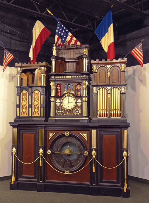 Photo of the Engle Clock dubbed as the Eighth Wonder of the World and the first apostolic monumental clock created in the United States at the National Watch & Clock Museum