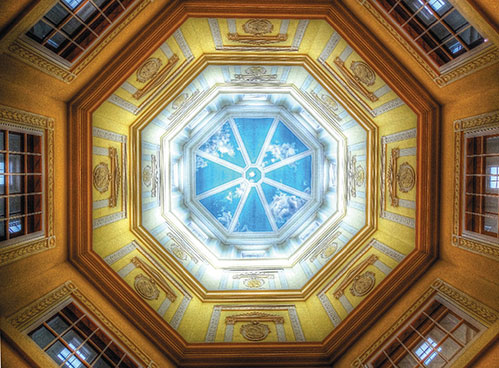Photo of the rotunda at the National Watch & Clock Museum